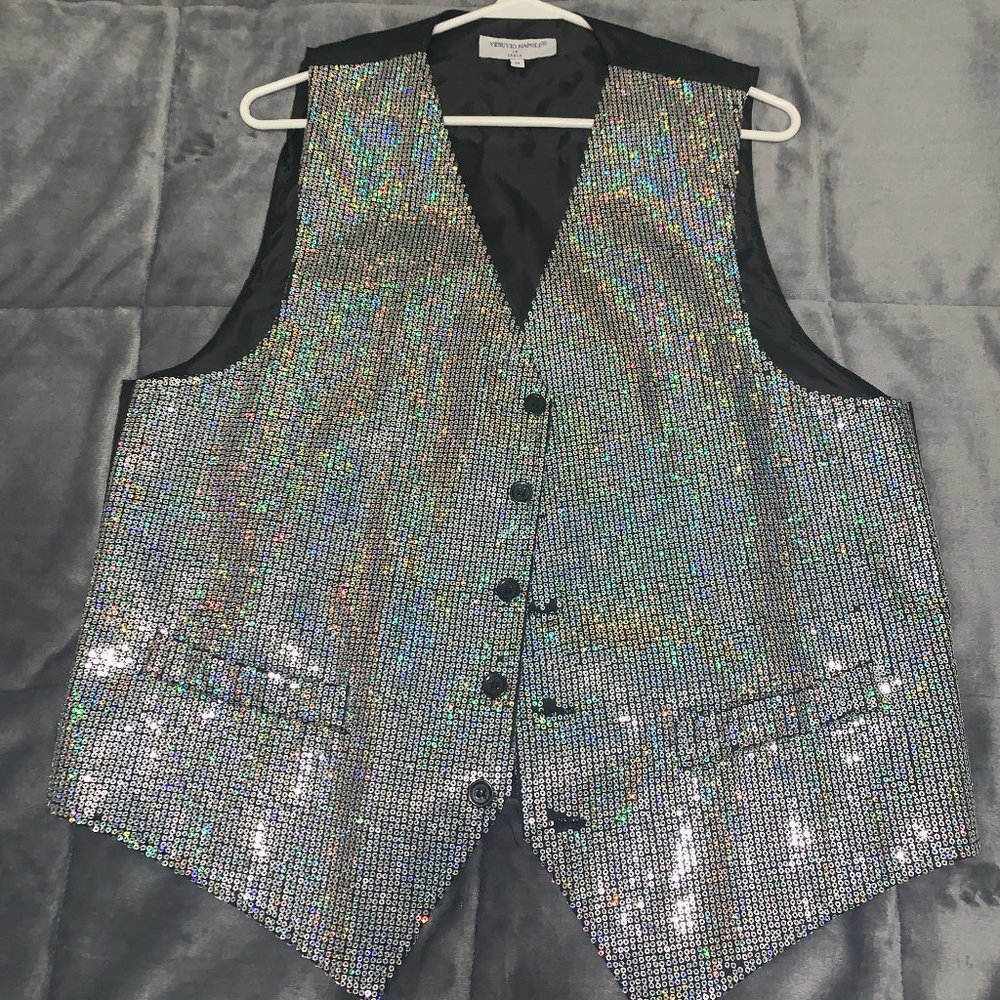 Flashy Sequin Old School Party Vest